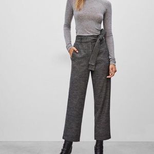 ARITZIA WILFRED TIE FRONT CHECK PLAID PANTS CROPPED SIZE 10